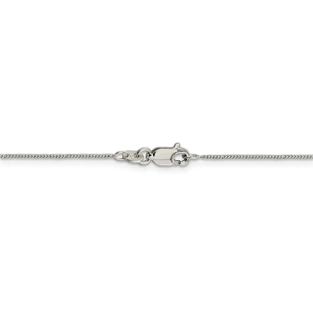 0.8mm, Sterling Silver Curb Chain Necklace