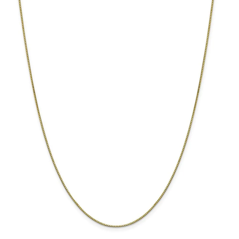 0.9mm, 10k Yellow Gold, Box Chain Anklet or Bracelet