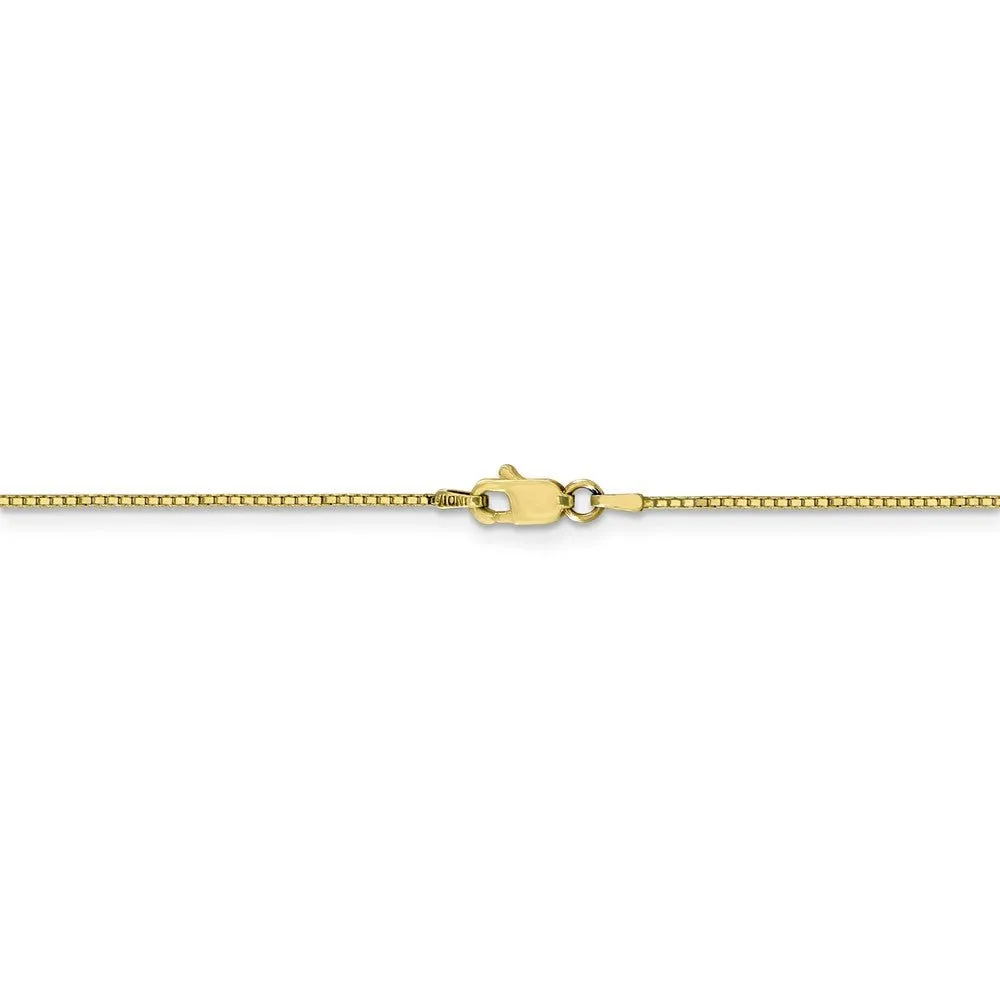 0.9mm, 10k Yellow Gold, Box Chain Anklet or Bracelet