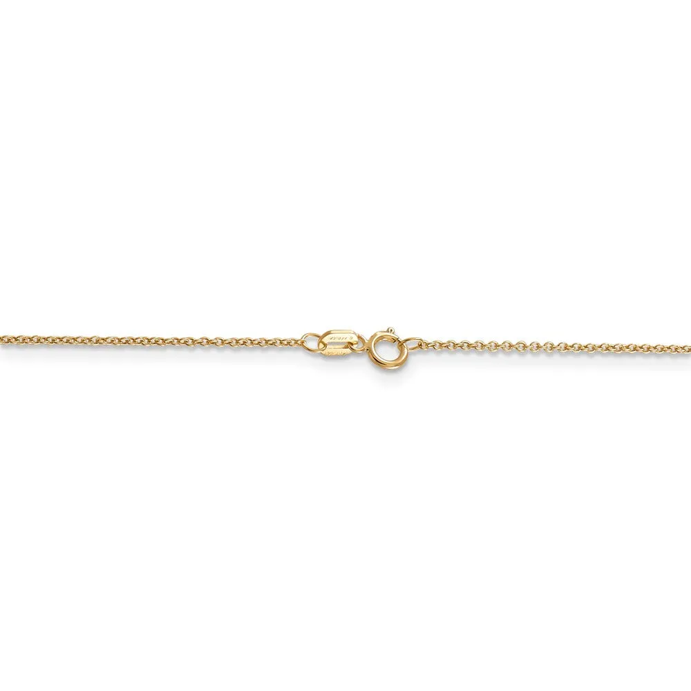 0.9mm, 14k Yellow Gold, Cable Chain Necklace