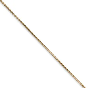 0.9mm, 14k Yellow Gold, Cable Chain Necklace