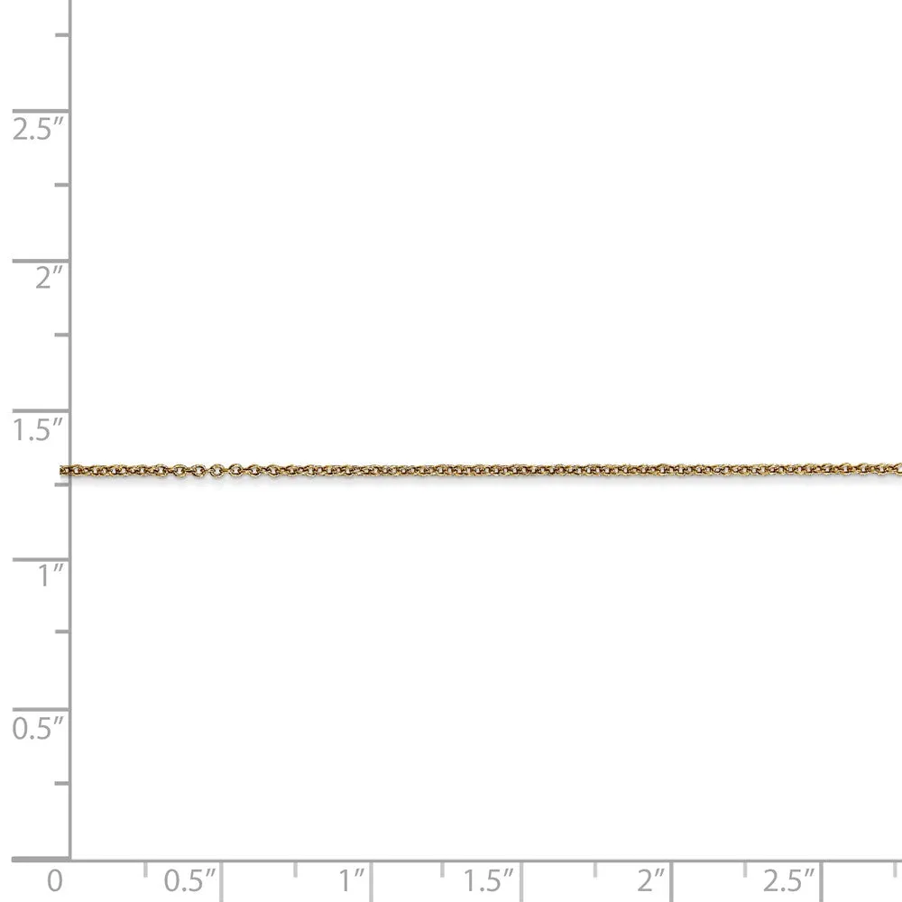 0.9mm, 14k Yellow Gold, Cable Chain Necklace