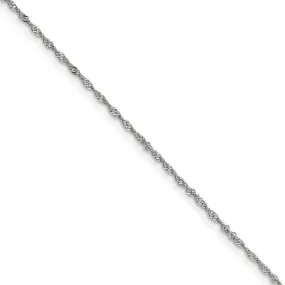 1.1mm 18k White Gold Singapore Chain Necklace