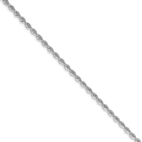 1.5mm, 14k White Gold, Handmade D/C Solid Rope Chain Bracelet