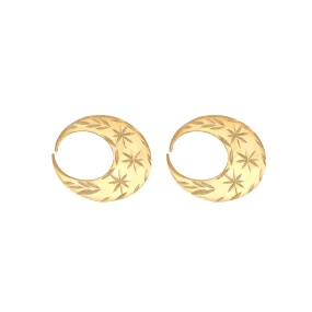 18k Real Gold Nattiyan Classic Earrings (Sizes Available)