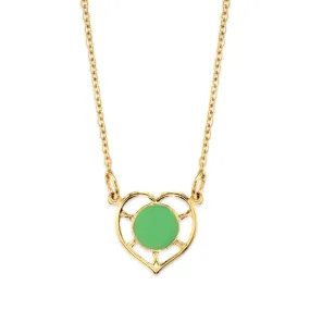 1928 Jewelry Dainty Heart With Enamel Circle Pendant Necklace 16"