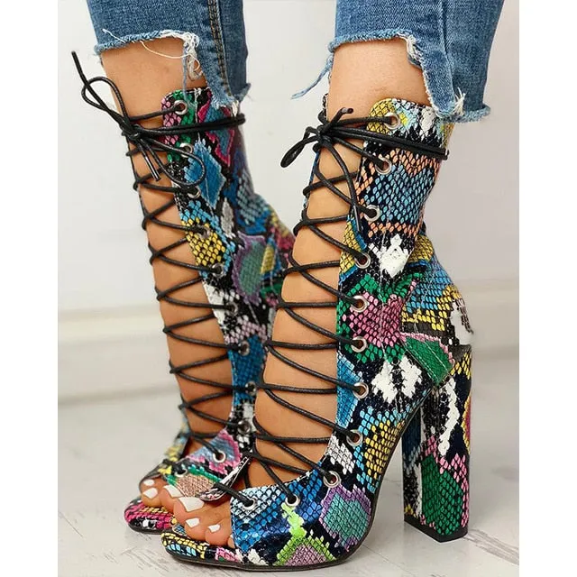 2020 SHY Nightclub Spring Serpentine High Heels Women Fashion High Heels 10cm Heels Platform Sandals Party Wedding Shoes