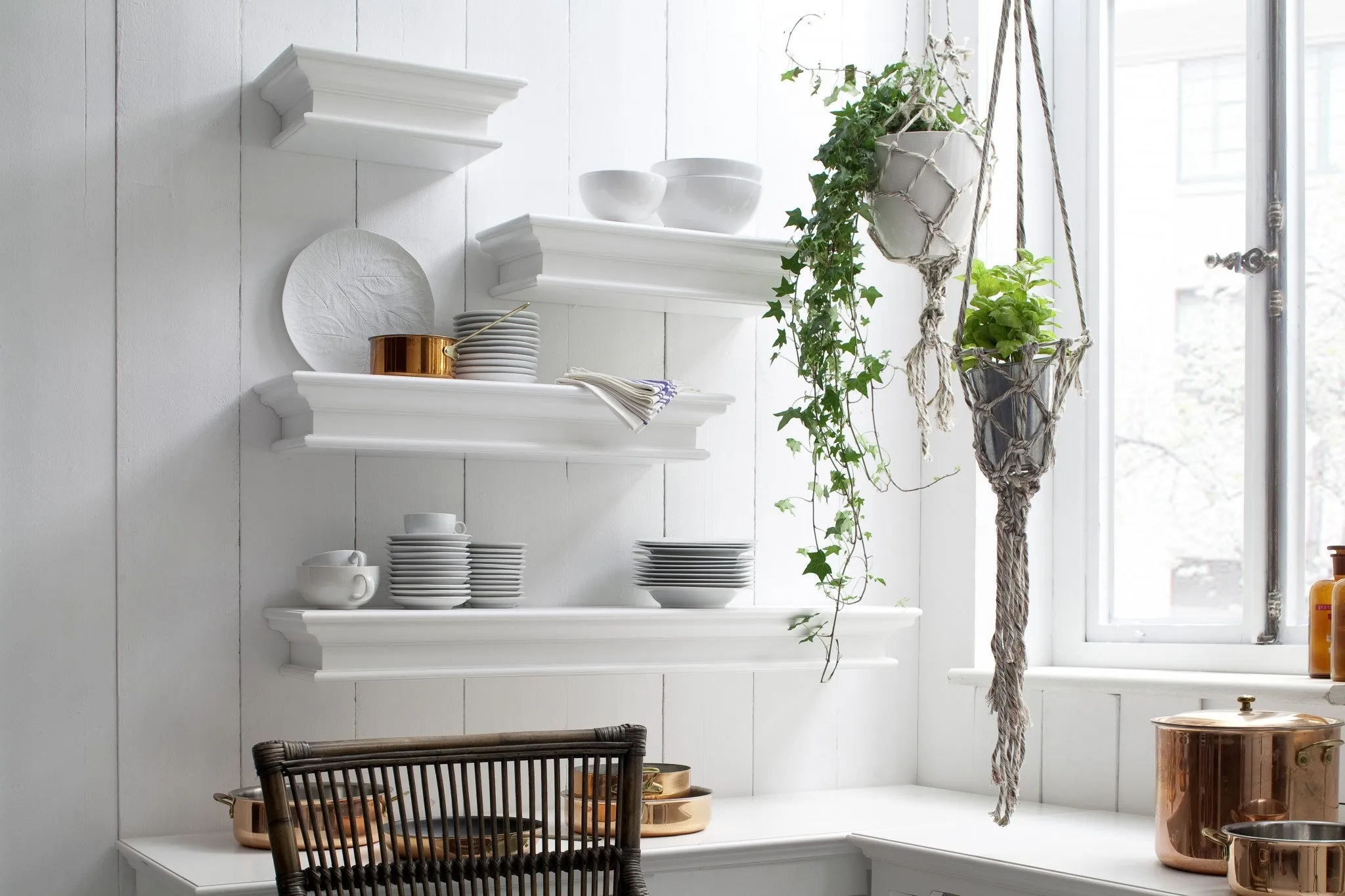 23" Classic White Floating Wall Shelf By Homeroots