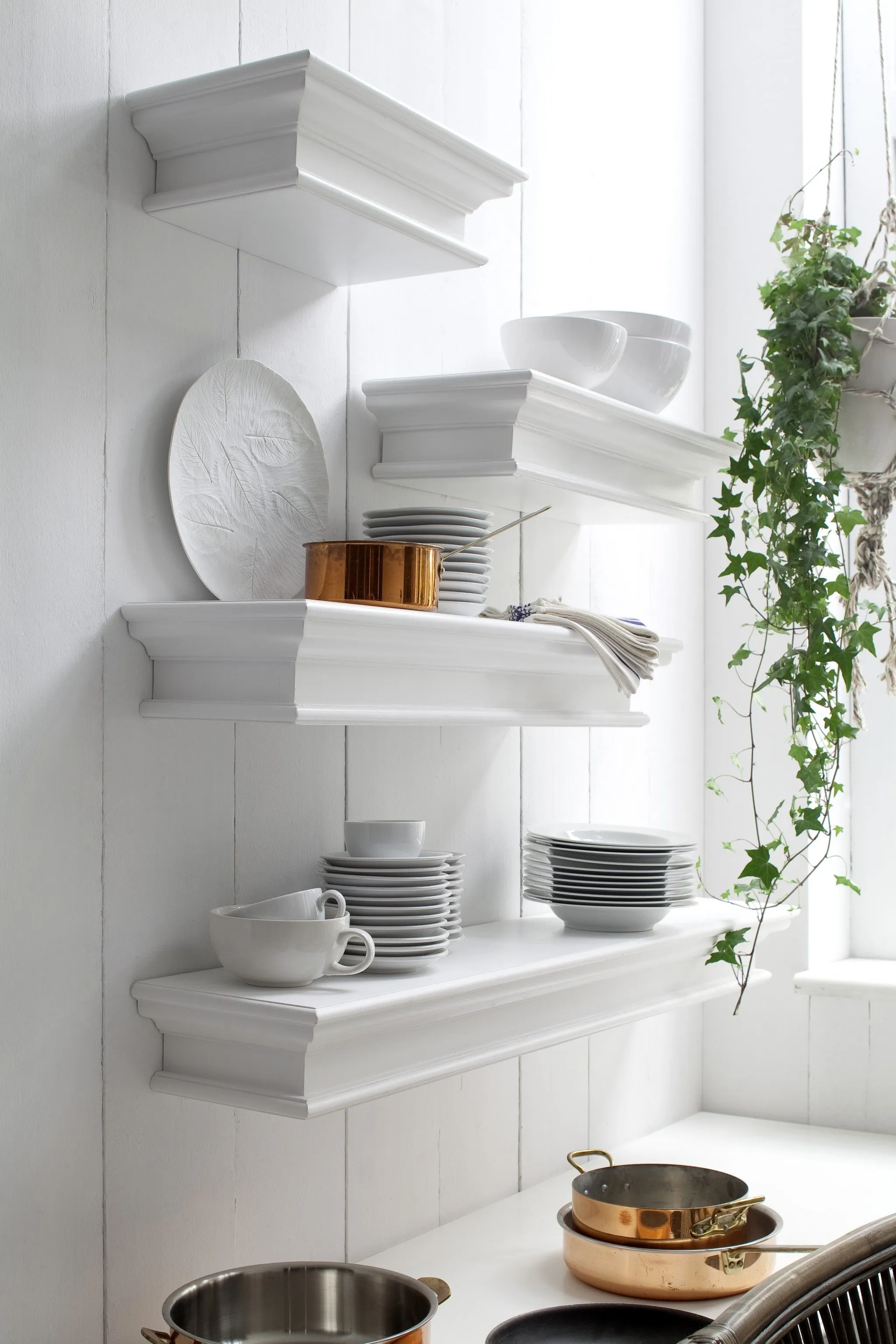 23" Classic White Floating Wall Shelf By Homeroots