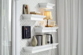 23" Classic White Floating Wall Shelf By Homeroots