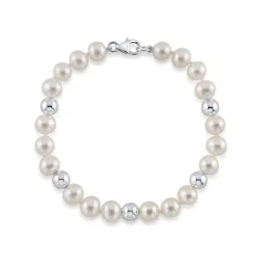 7.5-8.0mm White Freshwater Cultured Pearl Corey Bracelet