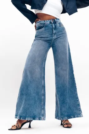 90's Come Back Wide Flare Jeans