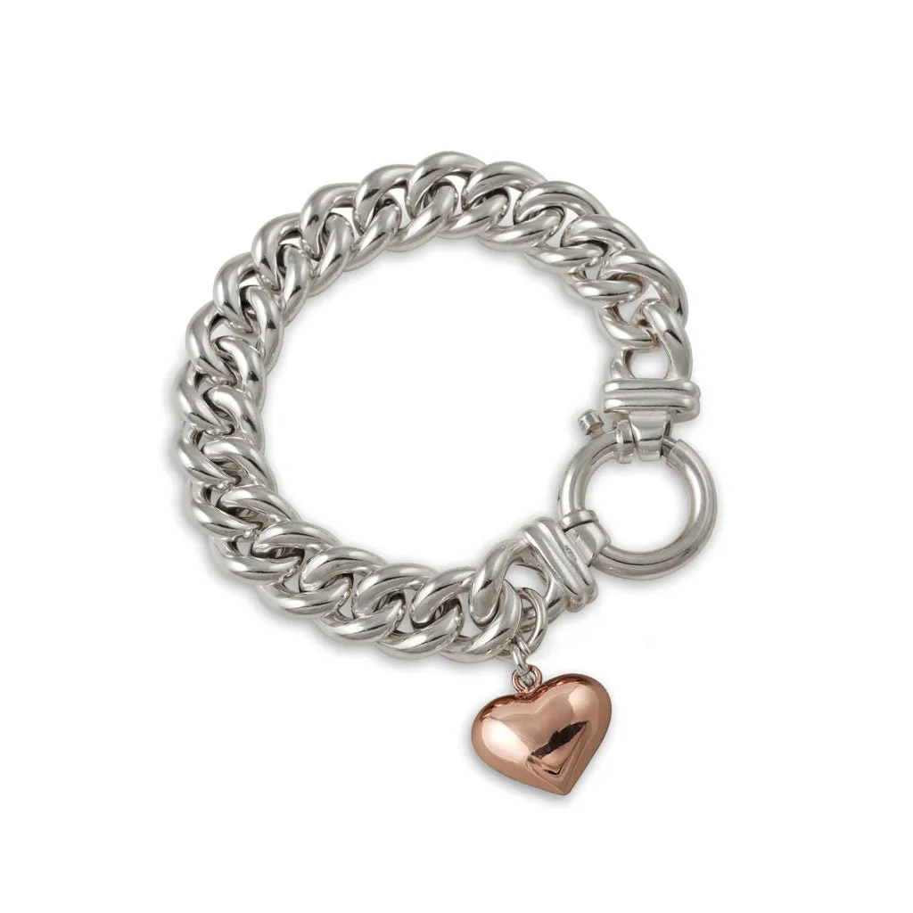 A Von Treskow SMALL MAMA BRACELET WITH ROSE GOLD HEART