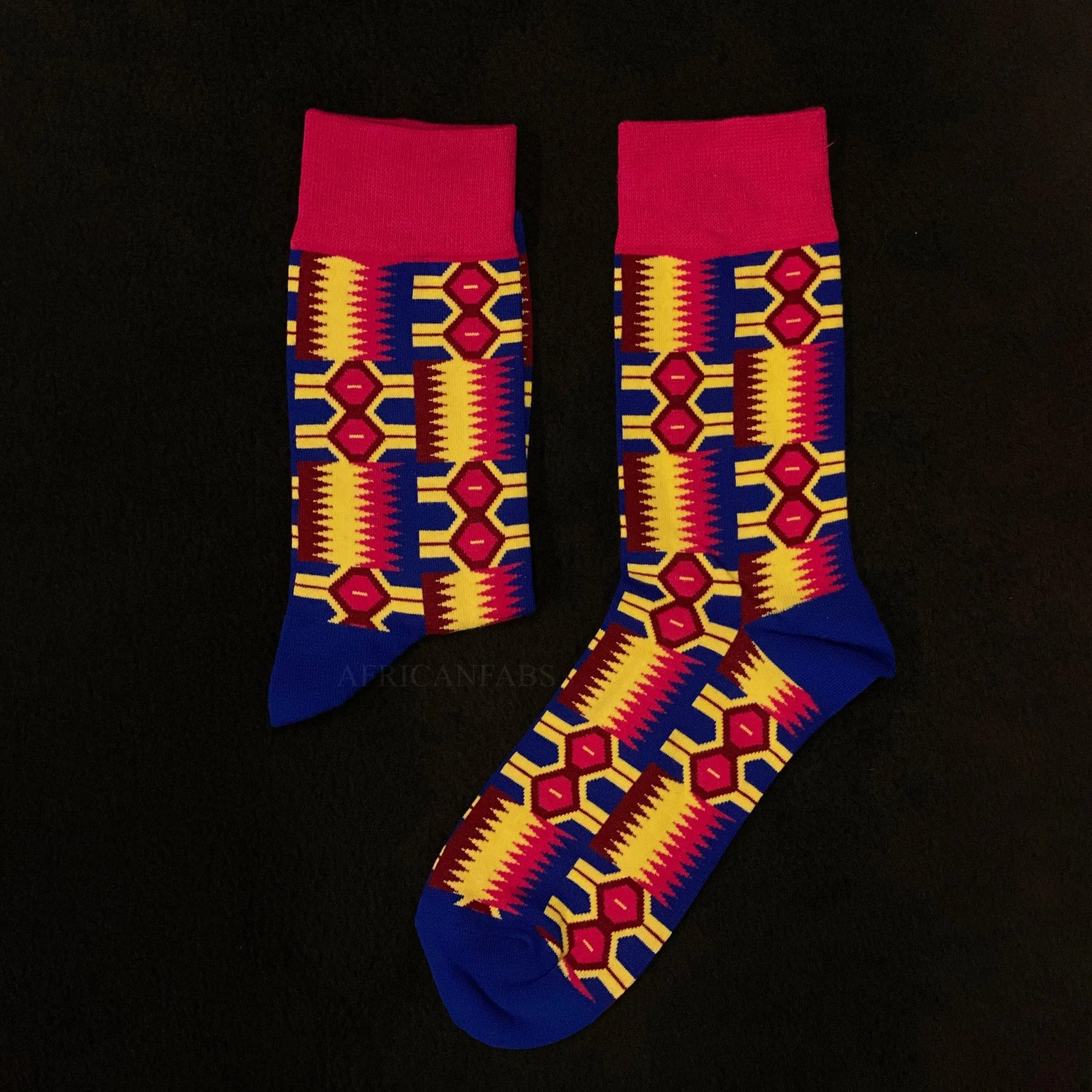 African socks / Afro socks set SANKOFA in pouch - Set of 5 pairs