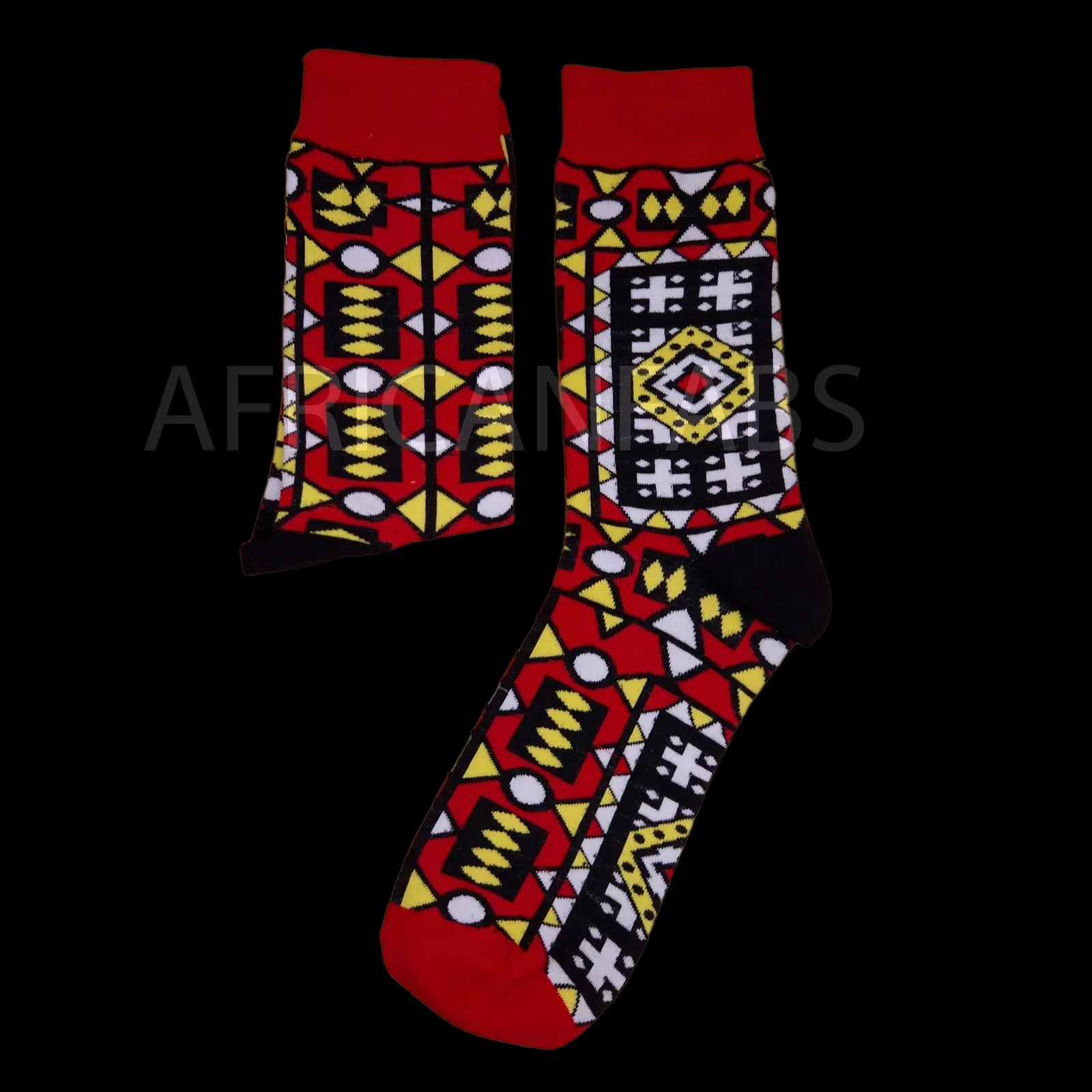 African socks / Afro socks set SANKOFA in pouch - Set of 5 pairs