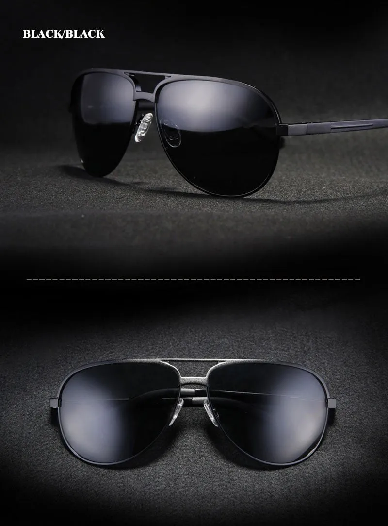 Aluminum Magnesium Classic HD Polarized Big Size Sunglasses for Men