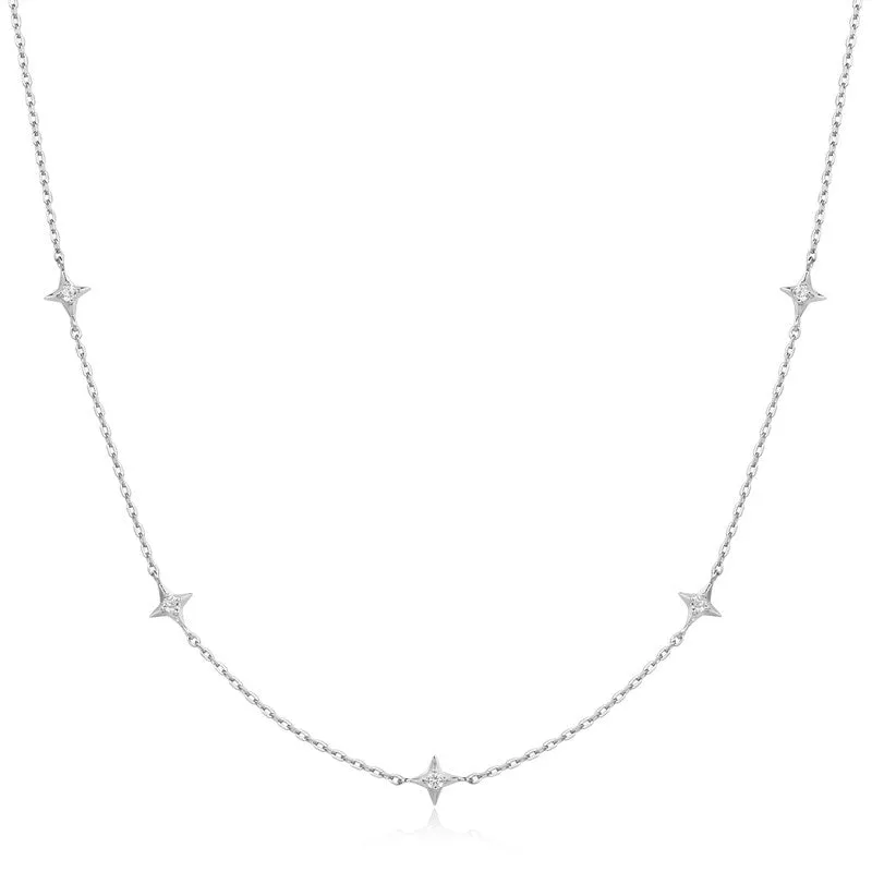 Ania Haie Silver Stars Station Necklace