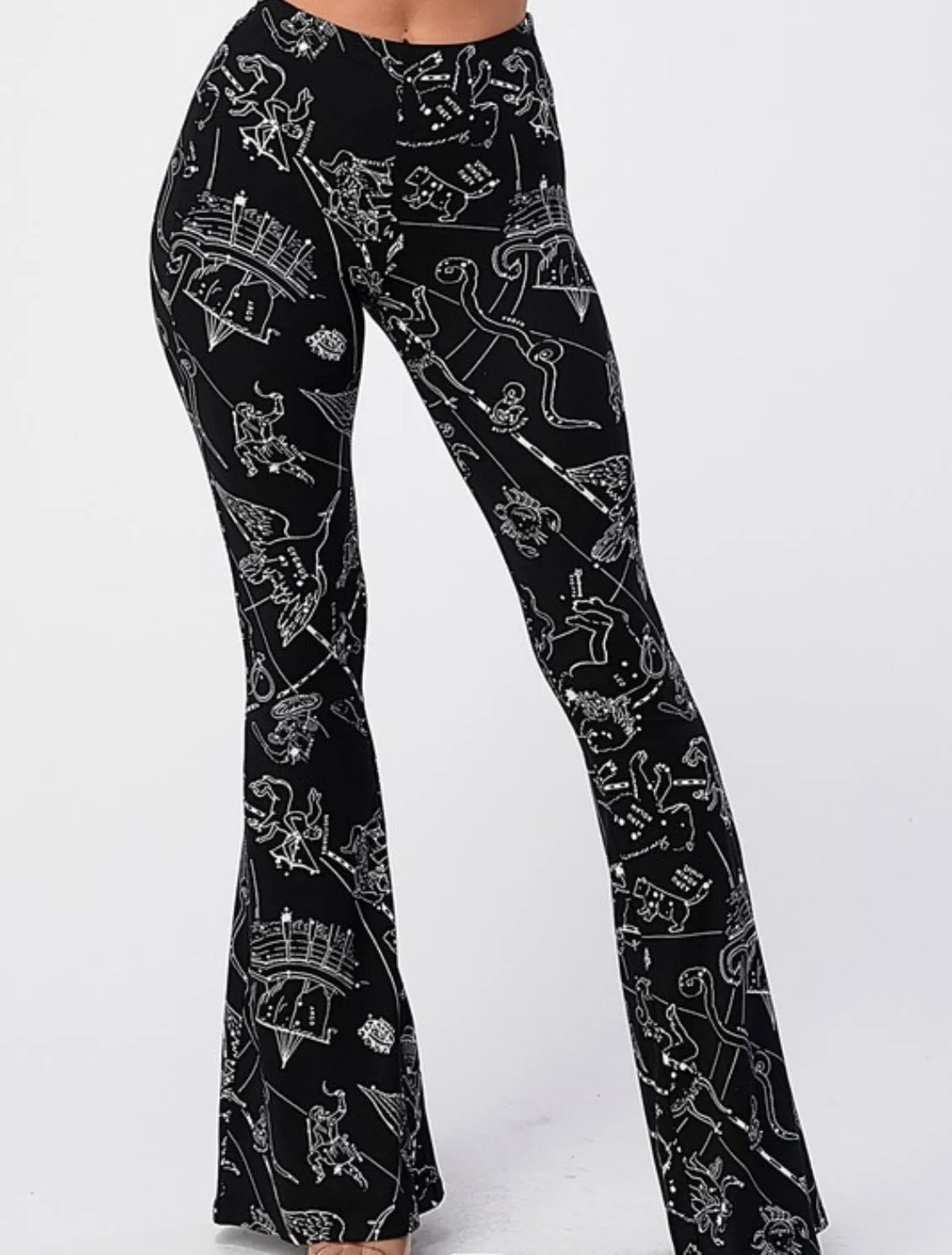 Astro Print Bell Bottom Leggings