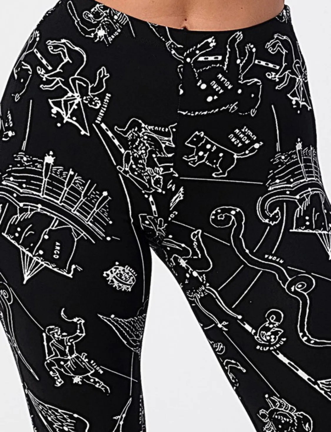 Astro Print Bell Bottom Leggings