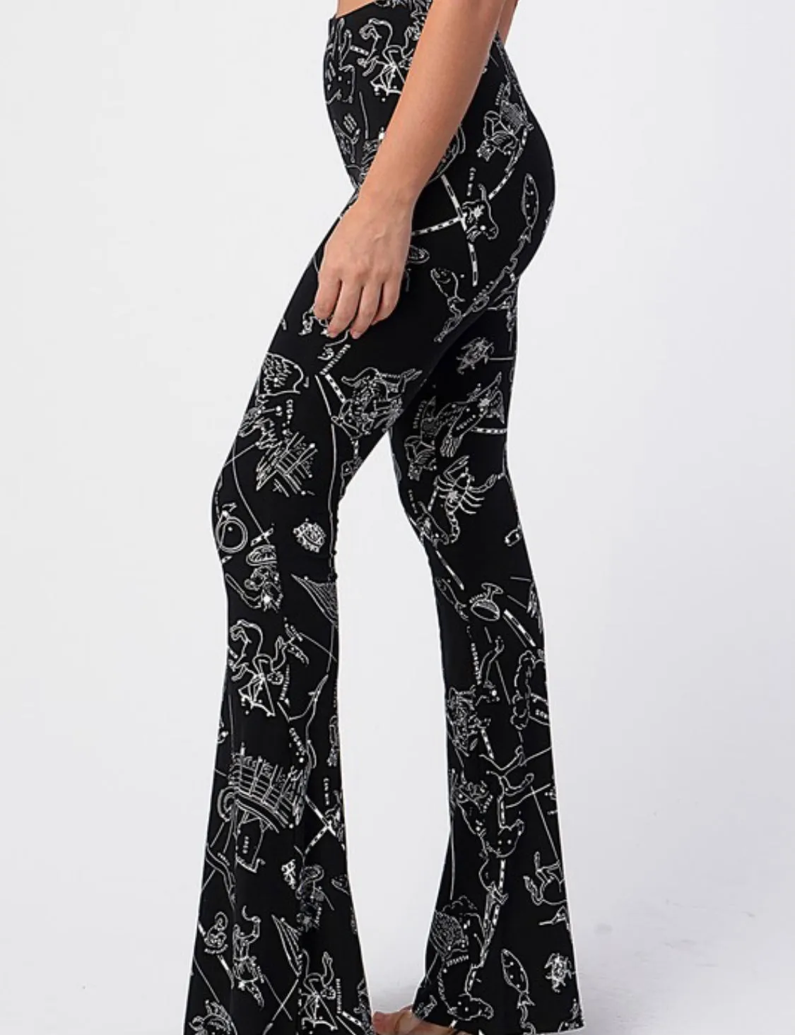 Astro Print Bell Bottom Leggings