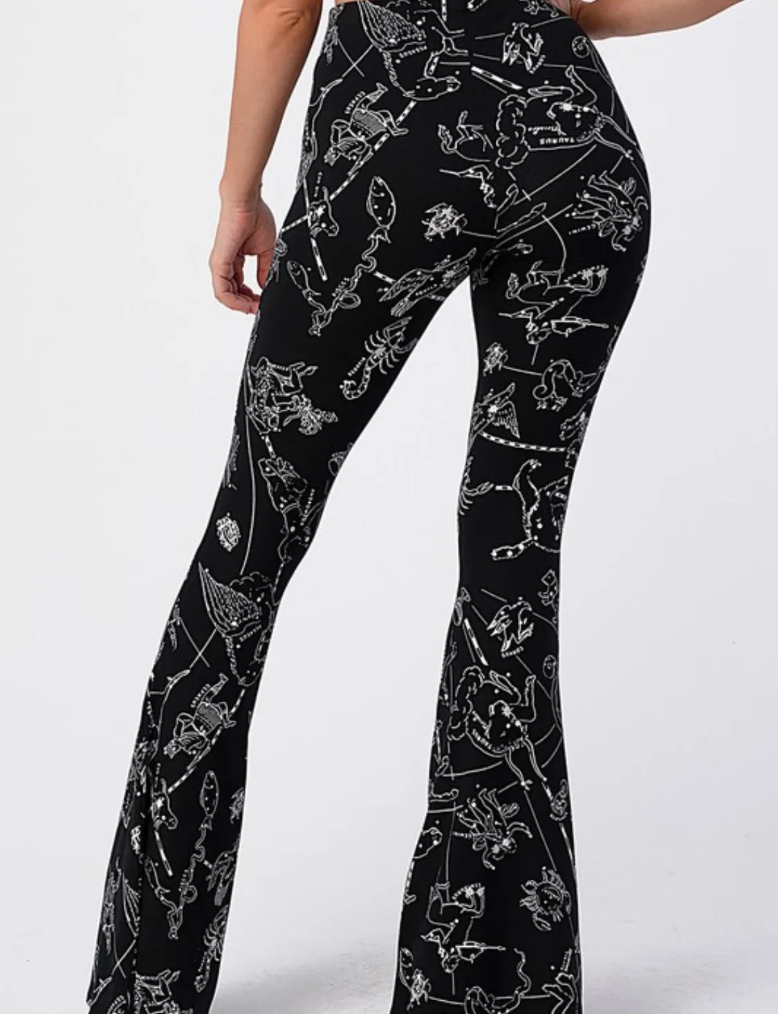 Astro Print Bell Bottom Leggings