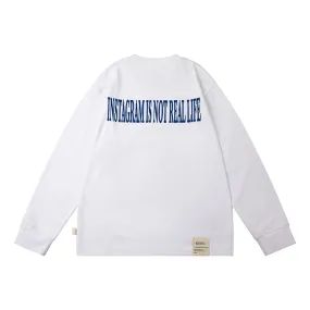 A[S]USL INSTAGRAM IS NOT REAL LIFE LONG TEE-WHITE