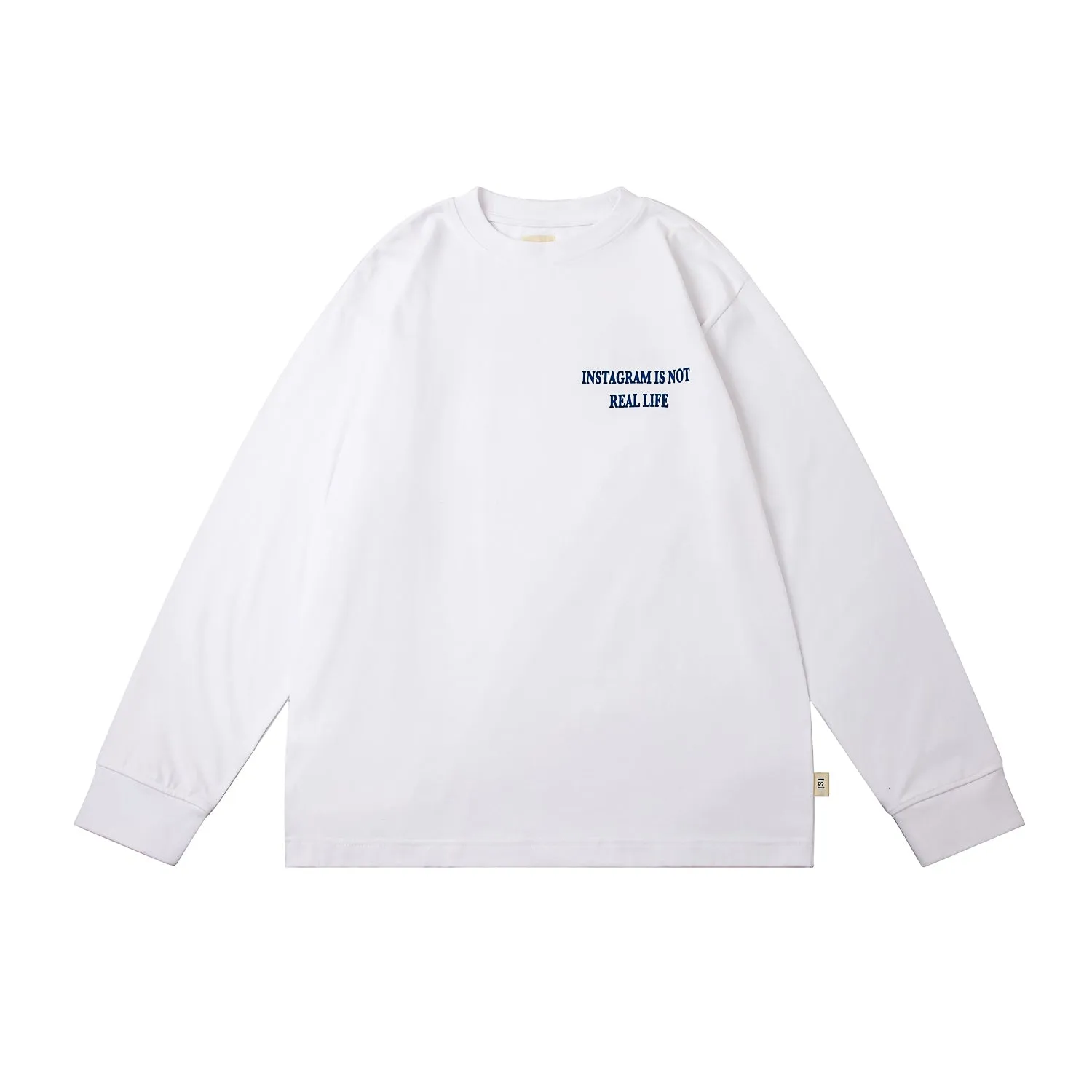 A[S]USL INSTAGRAM IS NOT REAL LIFE LONG TEE-WHITE