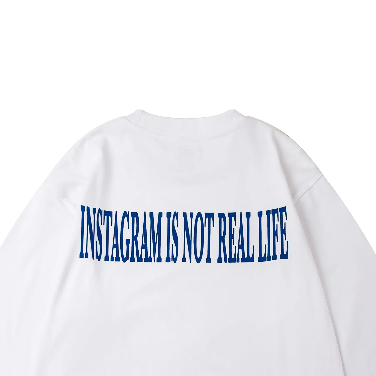 A[S]USL INSTAGRAM IS NOT REAL LIFE LONG TEE-WHITE