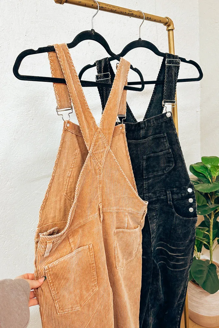 Ava Distressed Corduroy Overalls | 2 colors