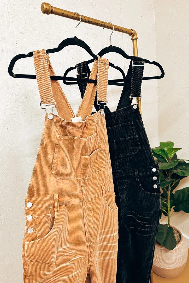 Ava Distressed Corduroy Overalls | 2 colors