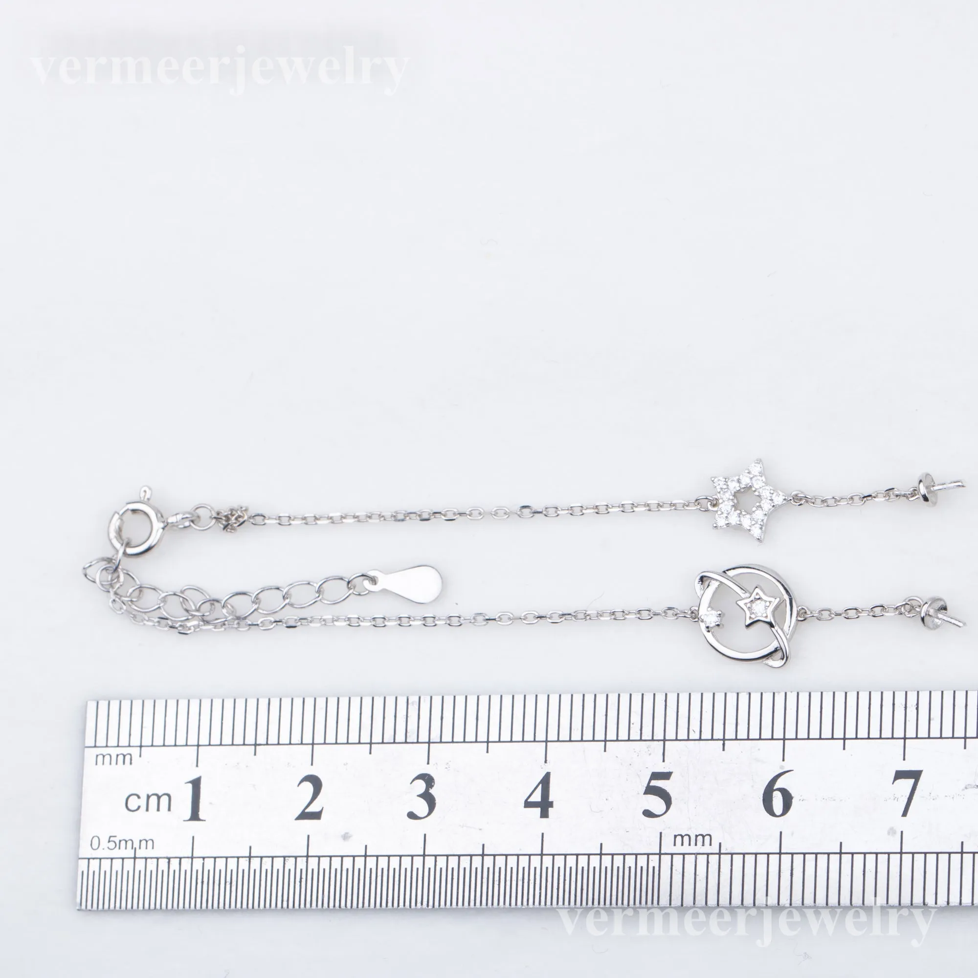 b010211  DIY 7-8mm Natural Freshwater pearl bracelet accessory 925 sterling silver adjustable chain bracelet for women