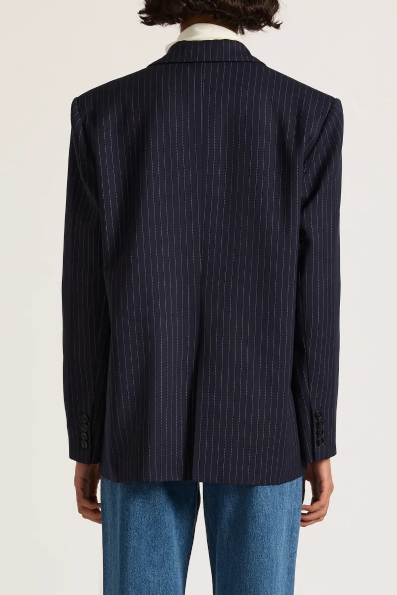 Bailey Pinstripe Blazer Navy