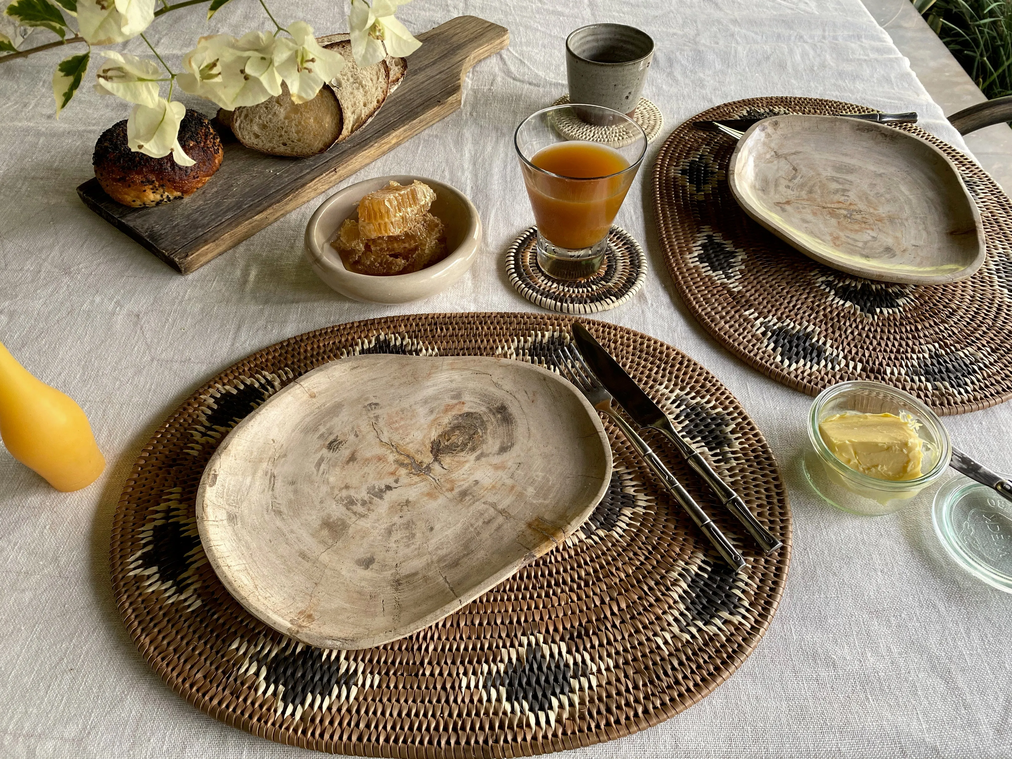 Banana Palm Placemats - Leopard Natural - Set of 6