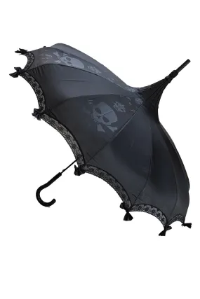 Big Skull Damask Umbrella [Black/Black]