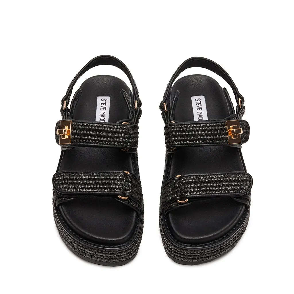 Bigmona Sandal BLK RAFFIA