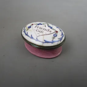 Bilson Enamel Patch Box A Friends Gift Antique Georgian c1800