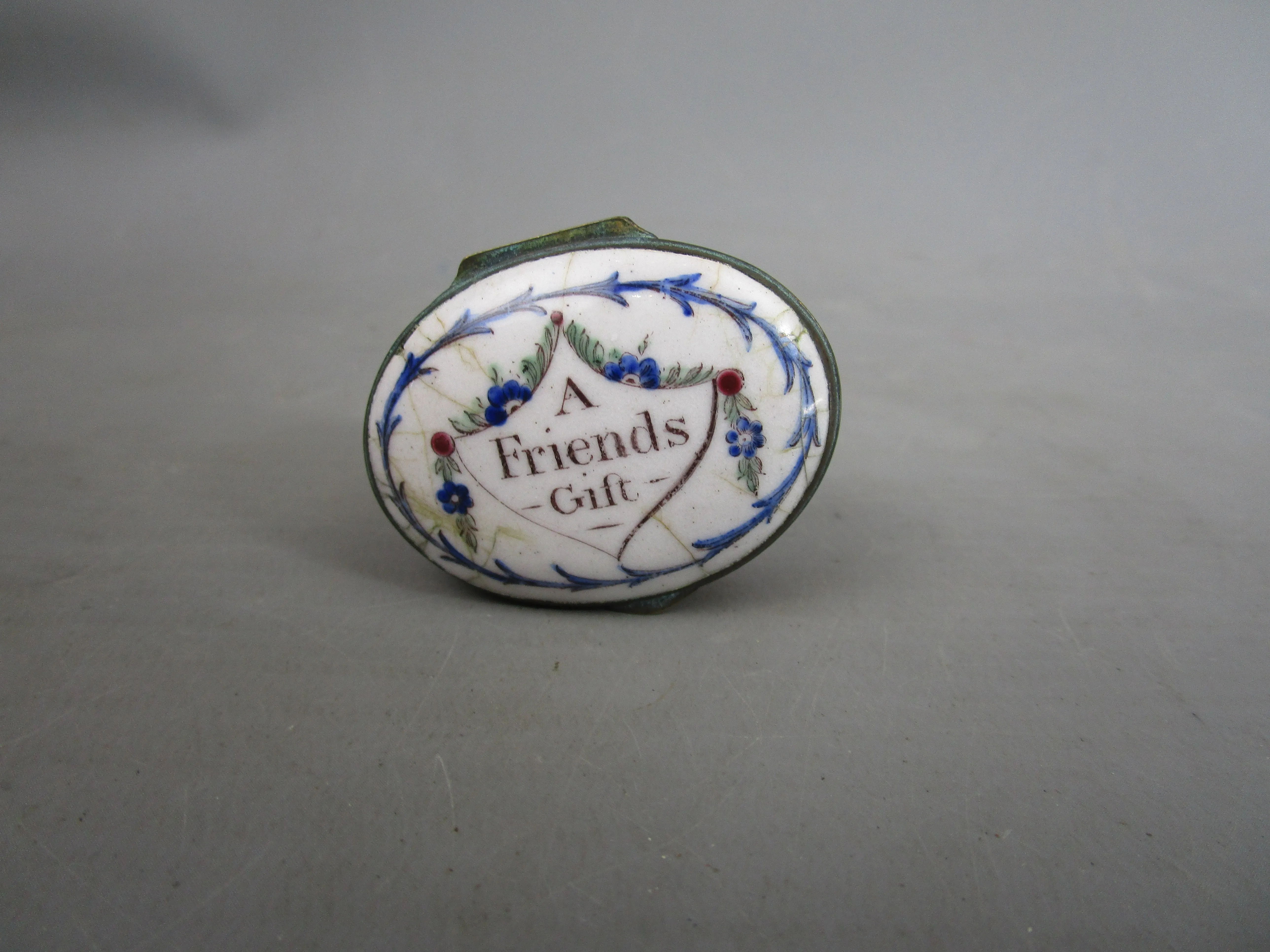 Bilson Enamel Patch Box A Friends Gift Antique Georgian c1800