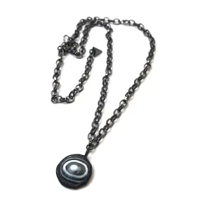 Black & White Glow Bullseye Layering Necklace - Shortie