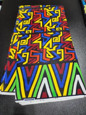 Black Ankara Print Fabric