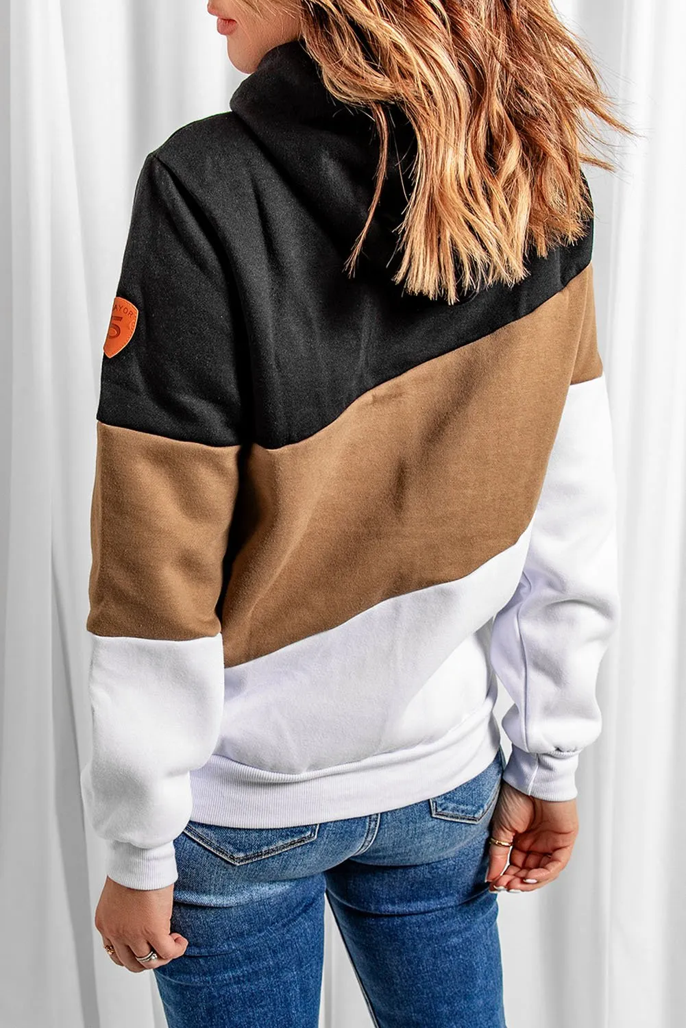 Black Colorblock Hoodie