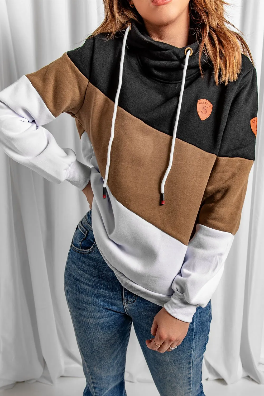 Black Colorblock Hoodie