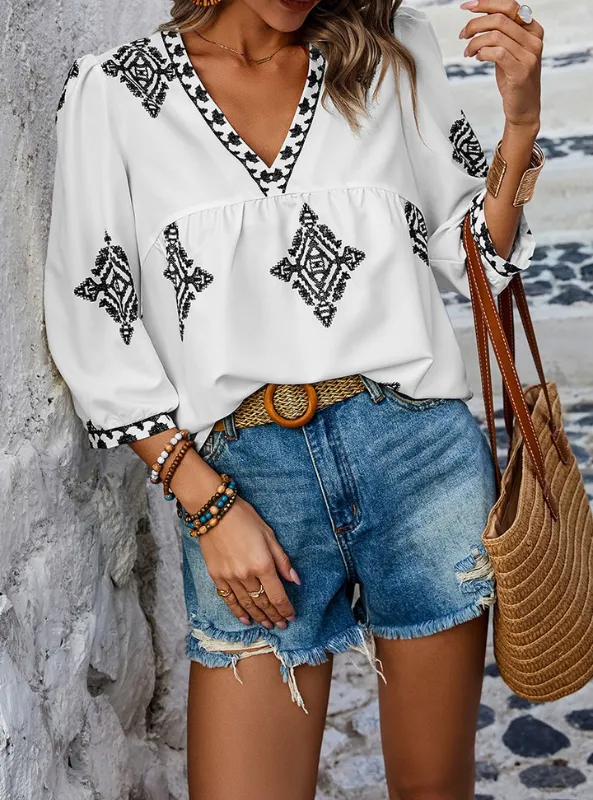 Black Printed Top