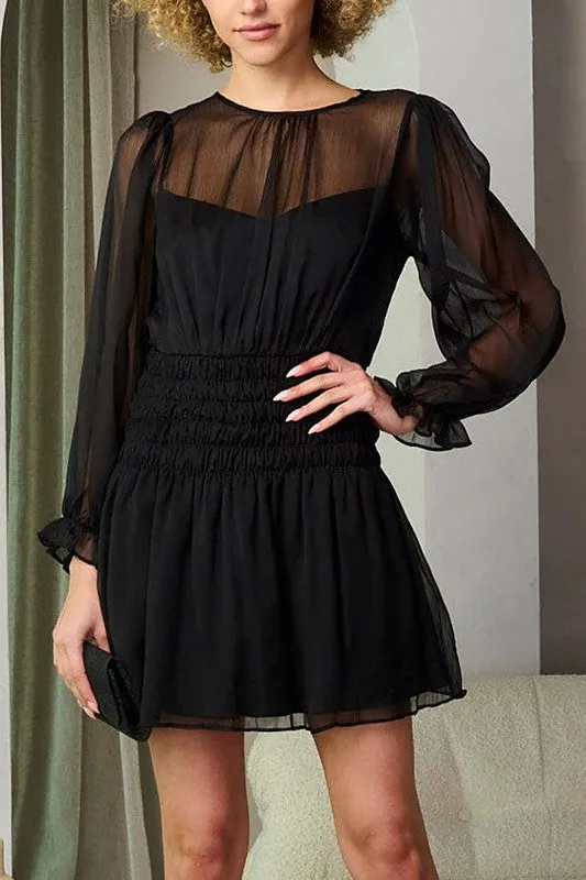 Black Sheer Mini Dress