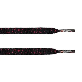 Black/Red Speckled Flat Lace