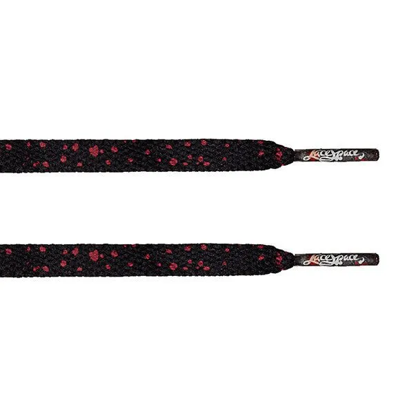 Black/Red Speckled Flat Lace