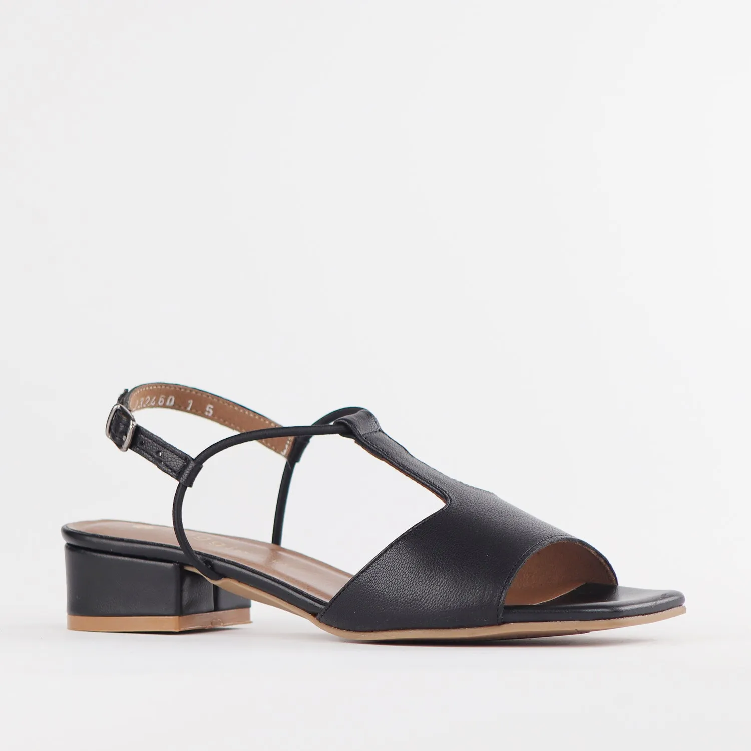 Block Heel Slingback Sandal in Black - 12668