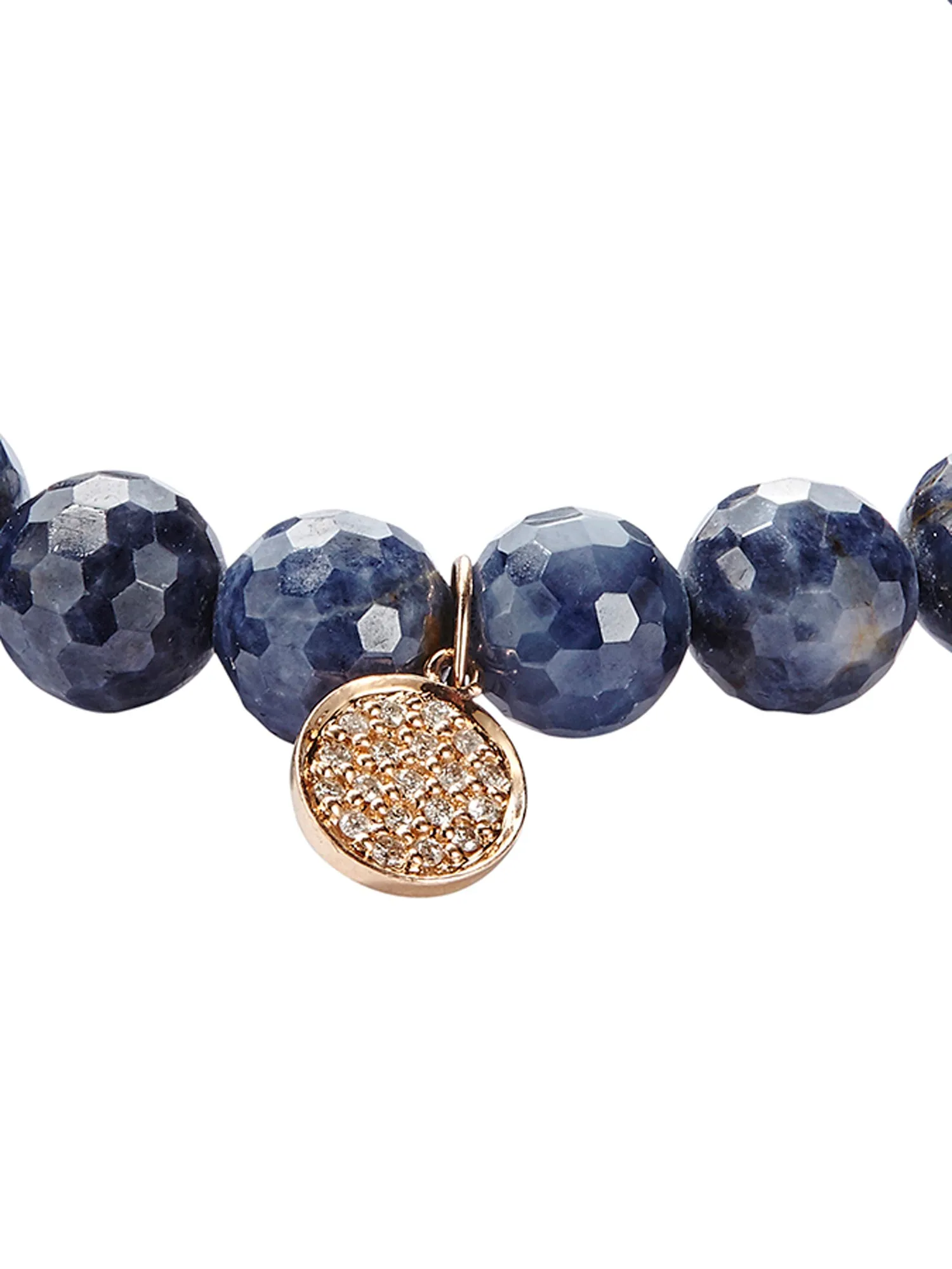 Blue Sapphire Pavé Diamond Disc Bracelet