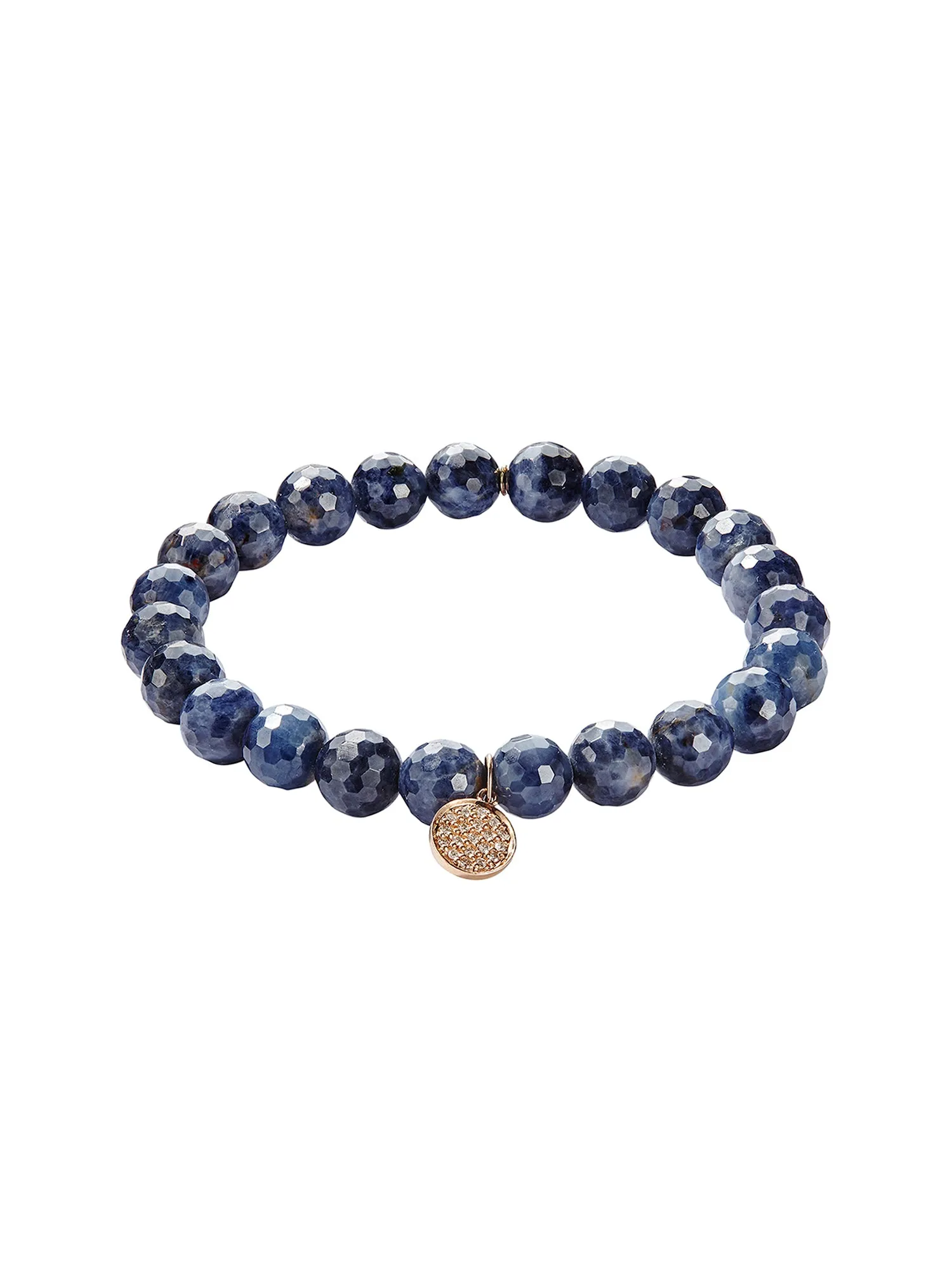 Blue Sapphire Pavé Diamond Disc Bracelet