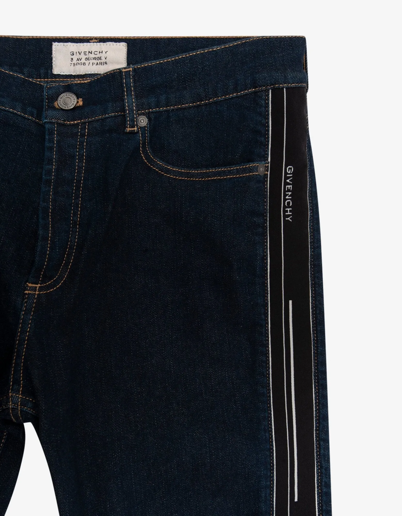 Blue Slim Jeans with Logo Bands -