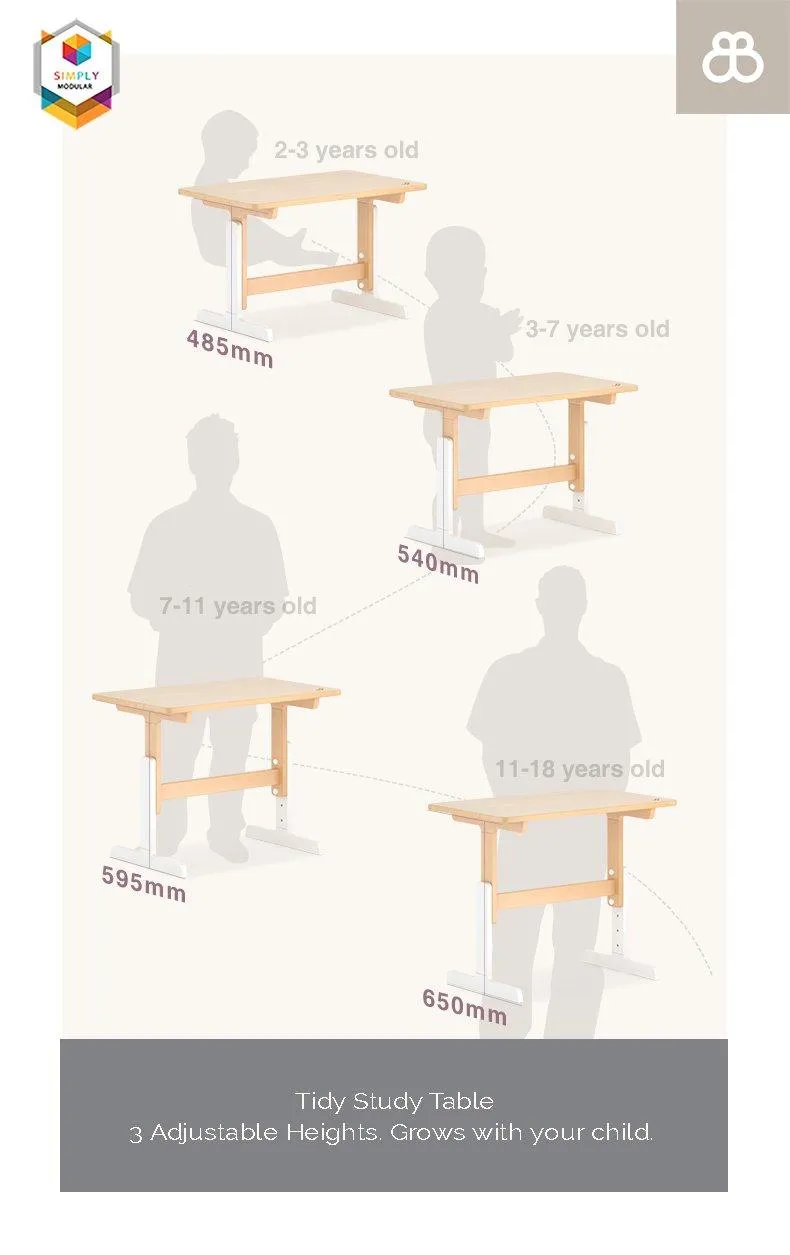 Boori Adjustable Tidy Learning Study Table Desk